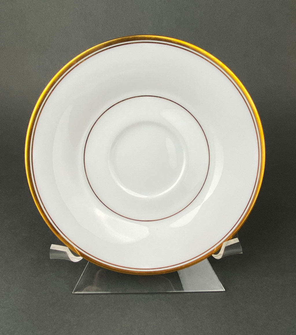 Noritake Allison Gold Band Soup Bowls & Saucers, Set of 7