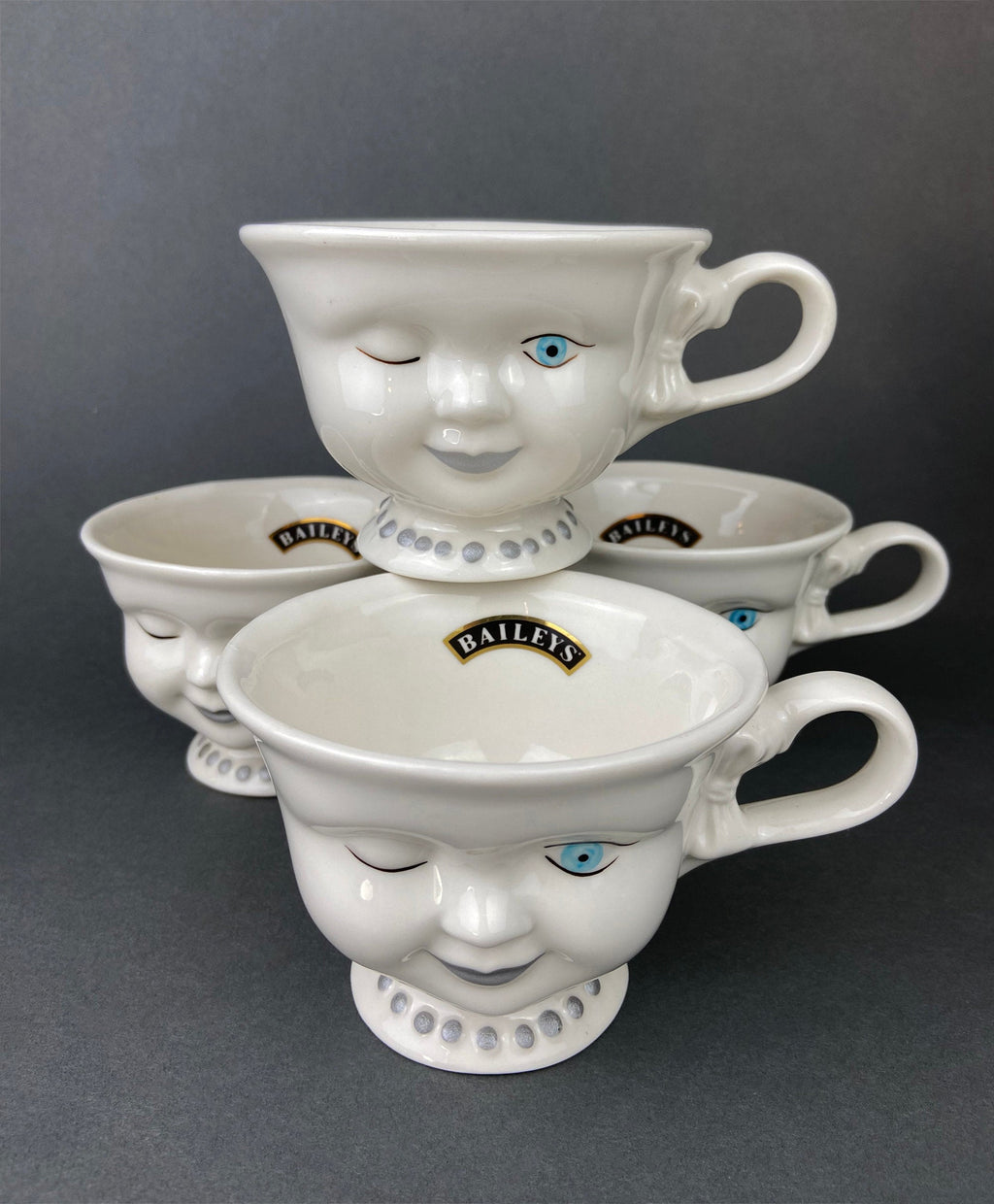 Bailey's Winking Face Creamer with Blue Bow