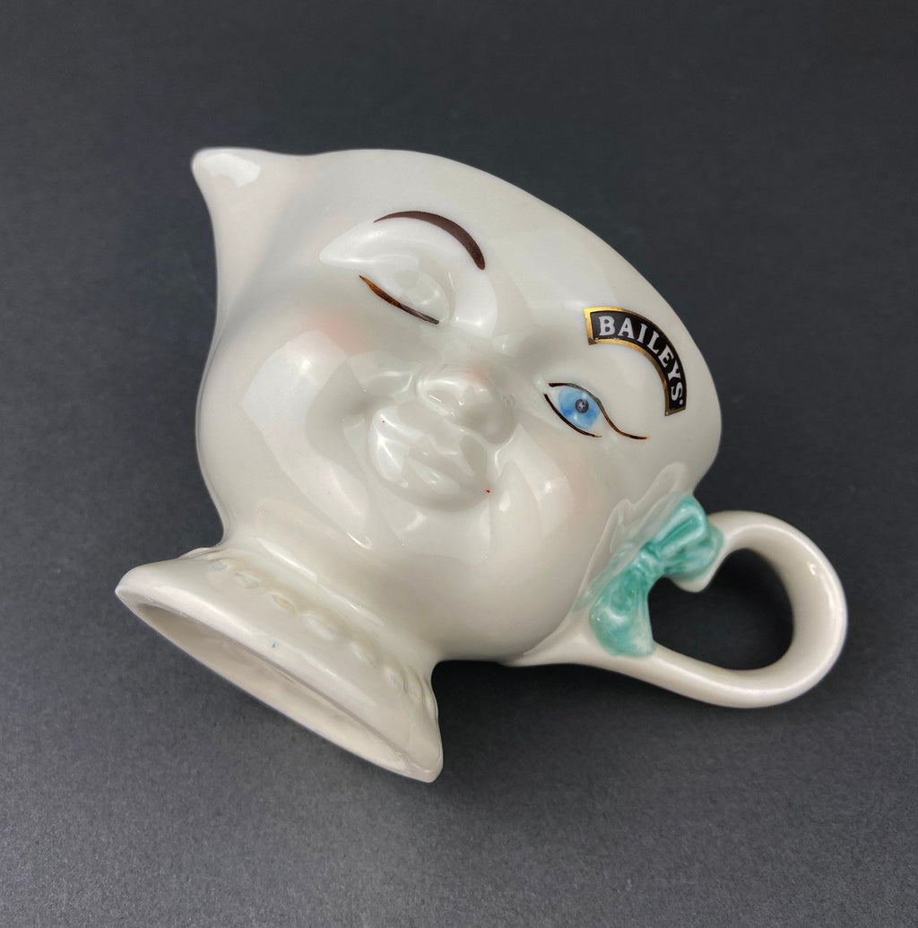 Bailey's Winking Face Creamer with Blue Bow