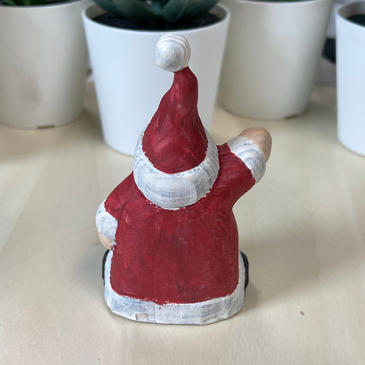 YEEYAYA Santa hi Wood sculpture Hand Carved Wood Wooden Santa Claus Figurine  Wood Statue Room Decor home Decor Merry Christmas gift