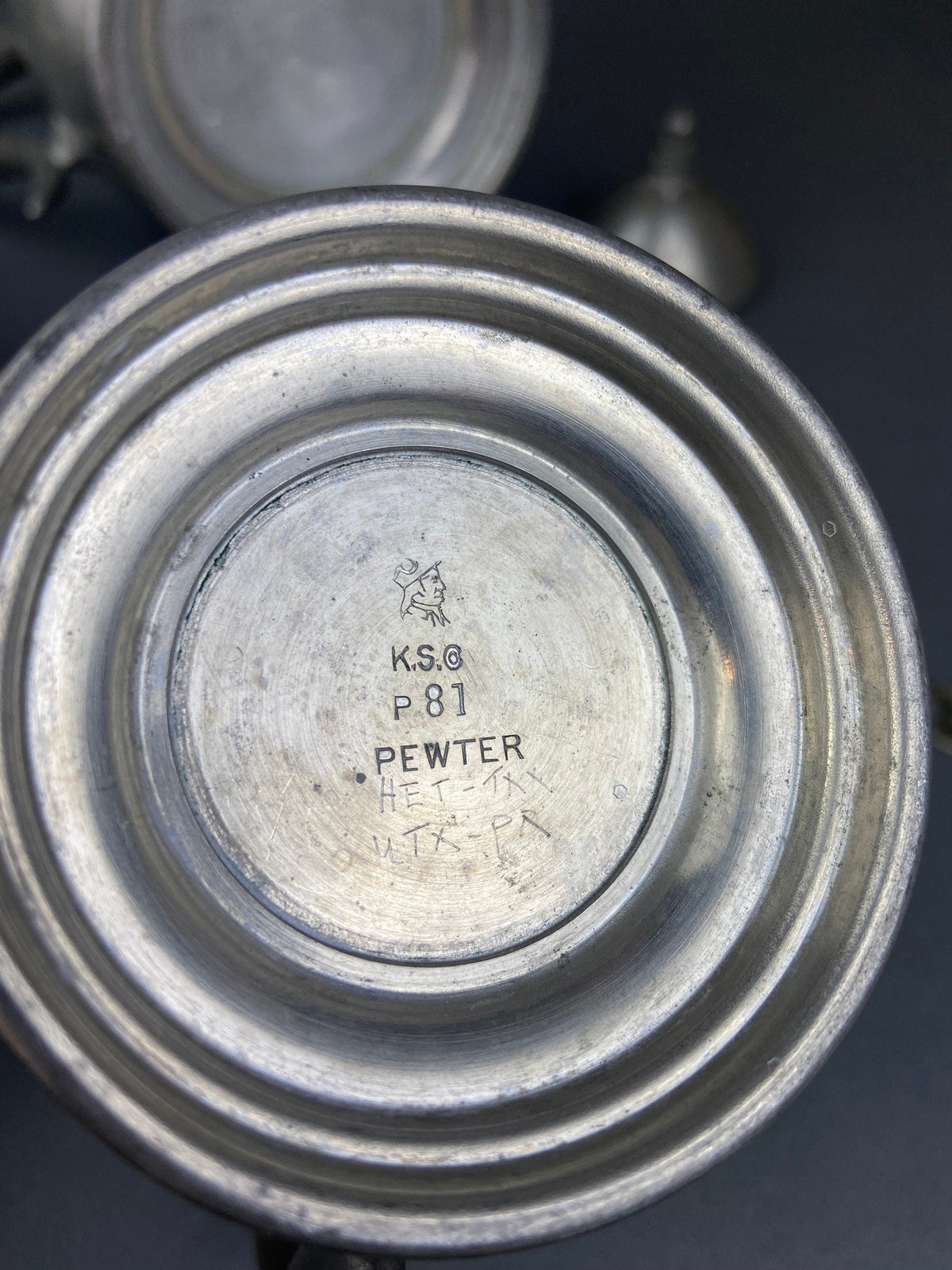 KSC P81 Pewter Coffee Pot, Creamer & Sugar
