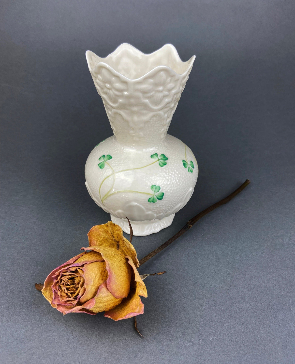 Belleek Shamrock Porcelain Vase, Ireland