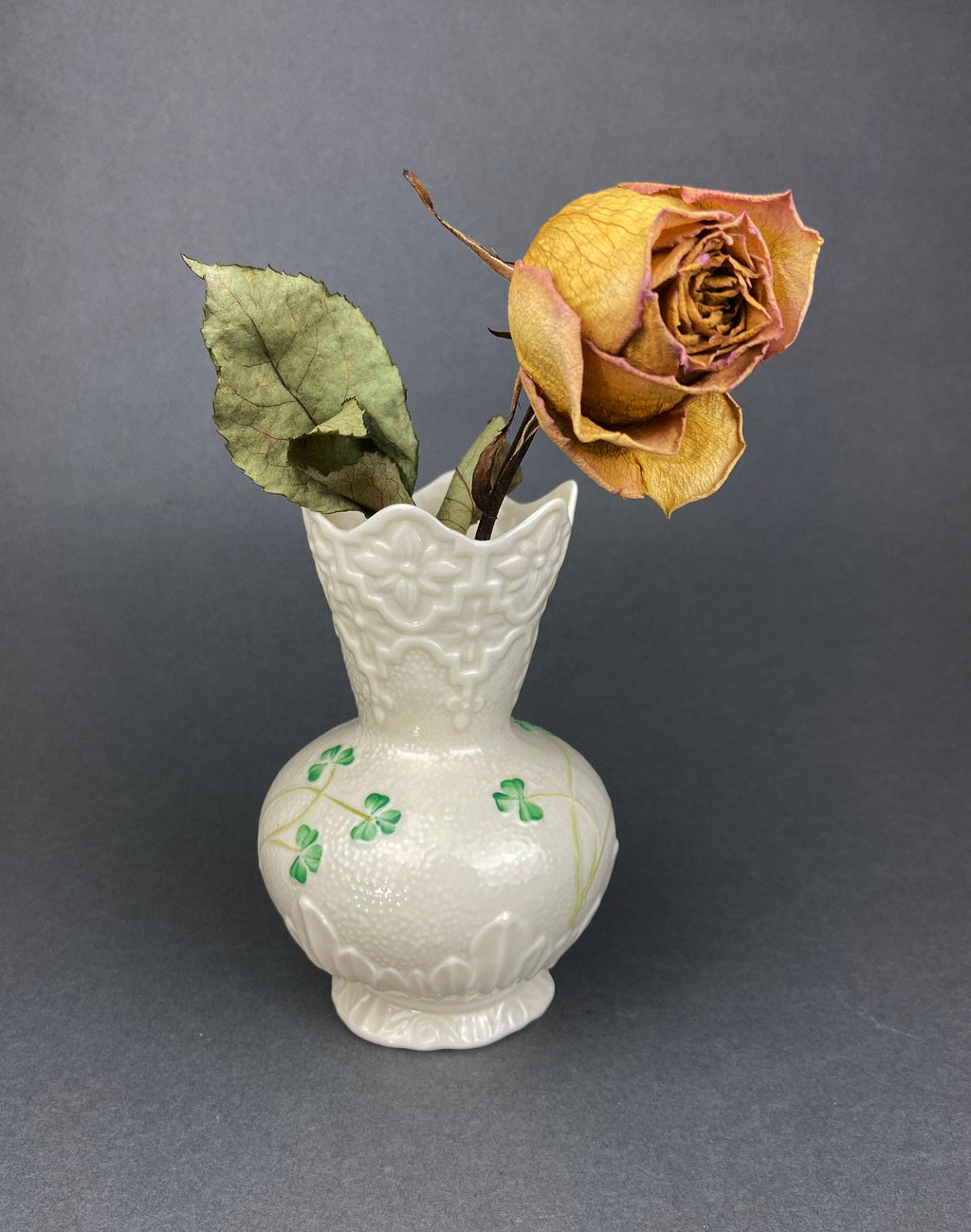 Belleek Shamrock Porcelain Vase, Ireland