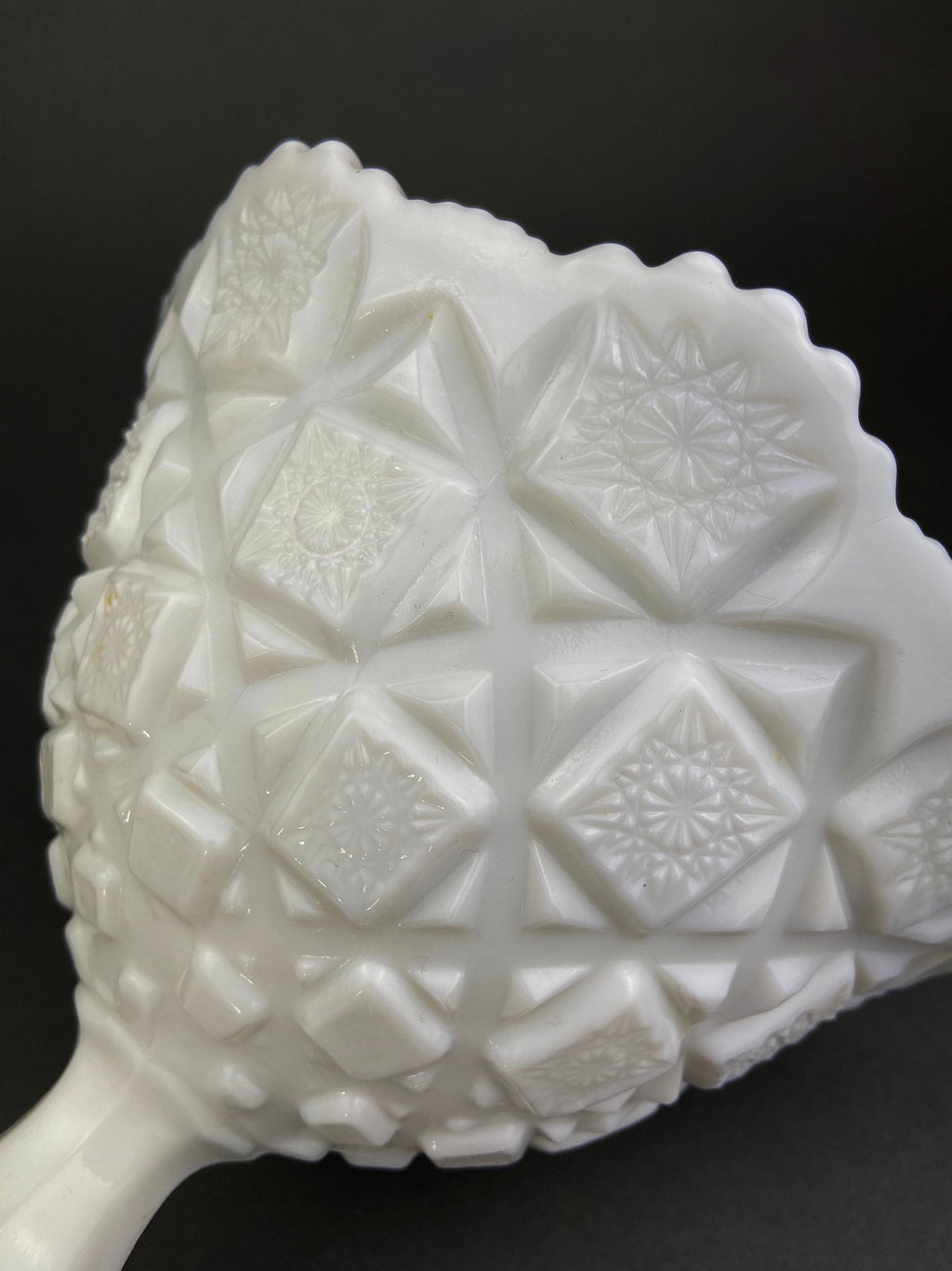 Waffle Milk Glass Footed Bowl & Butter Dish