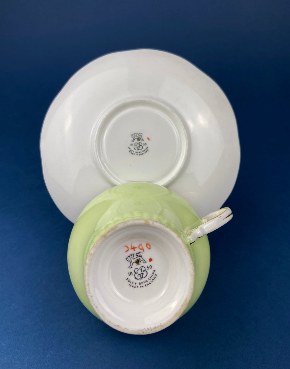 Foley Mint Green Floral Bone China Cup & Saucer