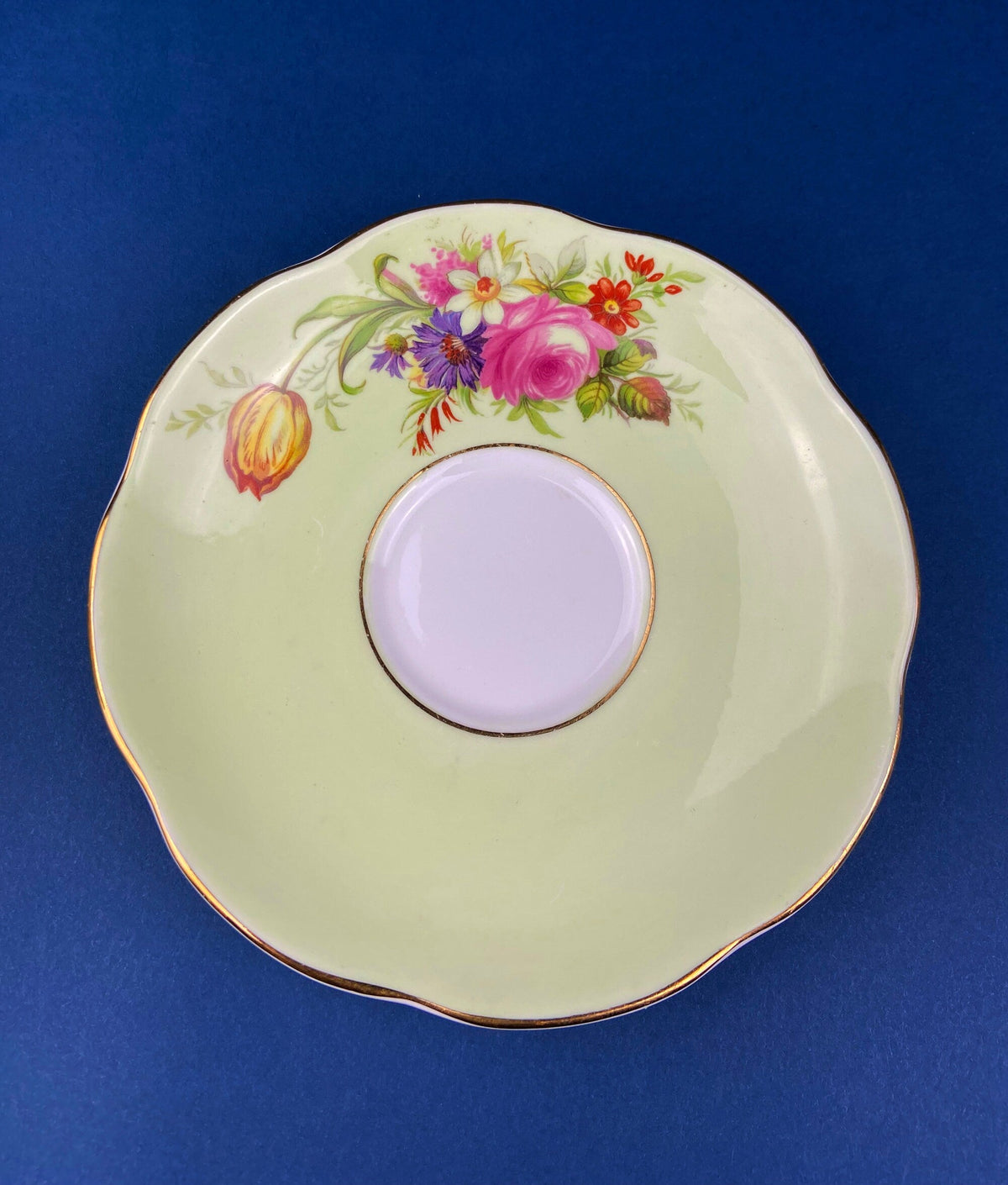 Foley Mint Green Floral Bone China Cup & Saucer