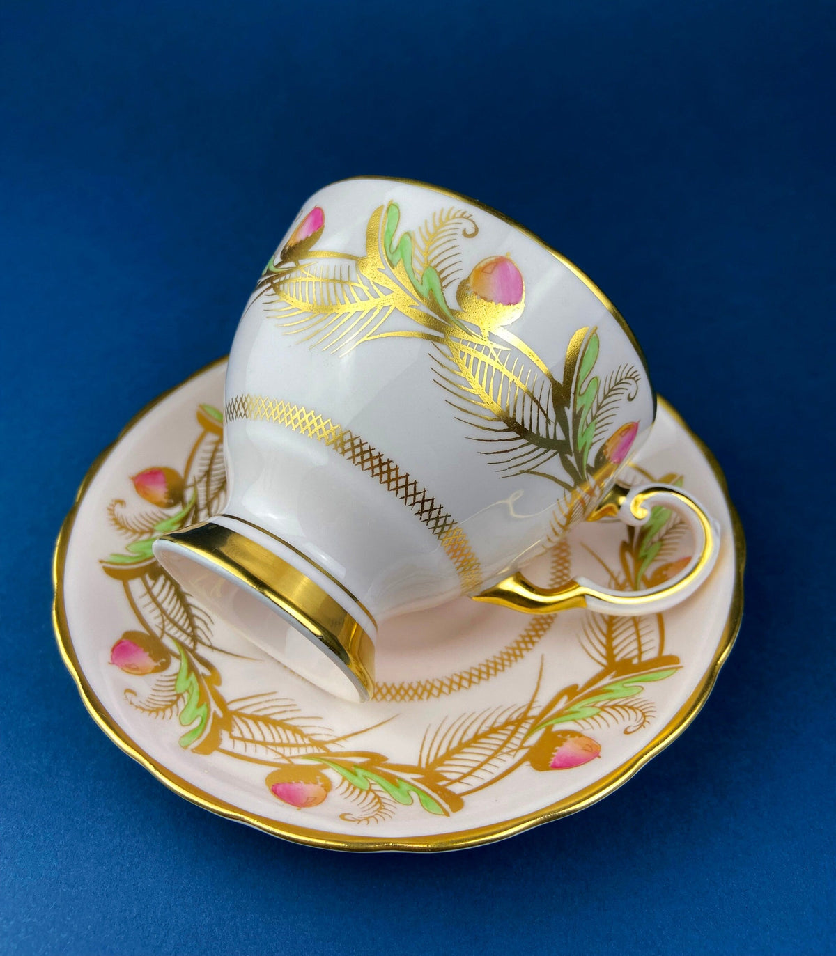Tuscan Pink Acorn Bone China Cup & Saucer