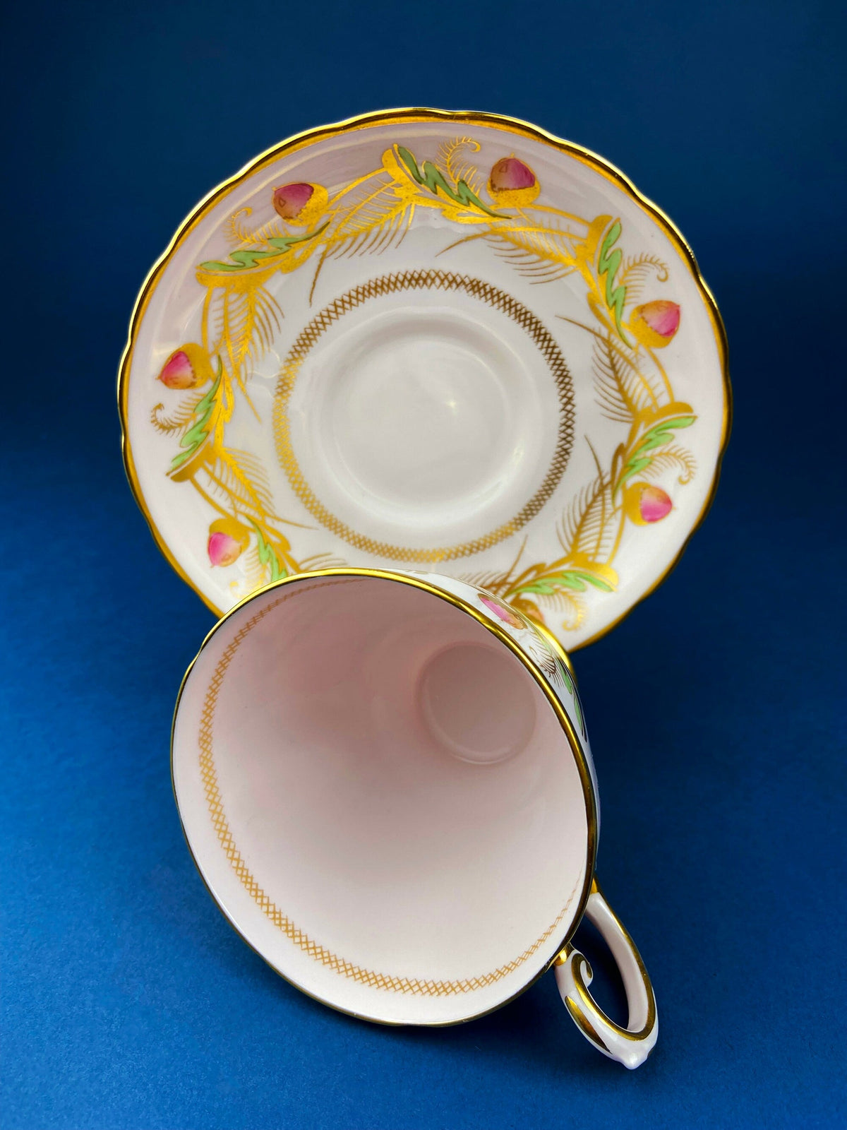 Tuscan Pink Acorn Bone China Cup & Saucer