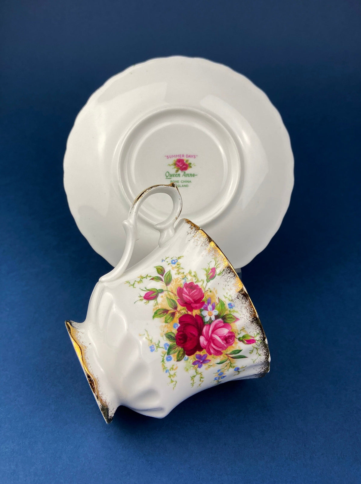 Queen Anne Summer Days Bone China Cup & Saucer