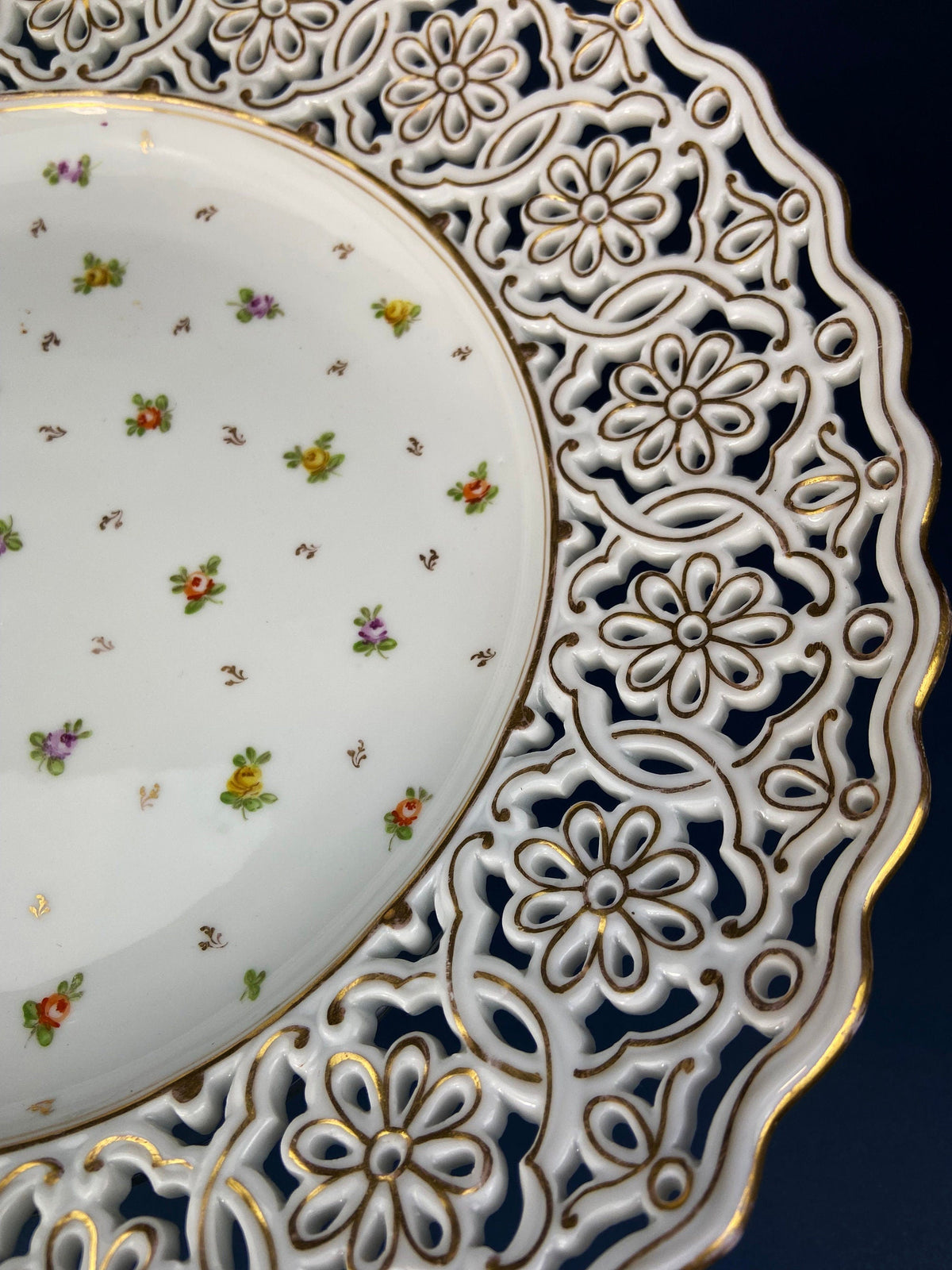 Meissen Reticulated Hand-Painted Serving Platter