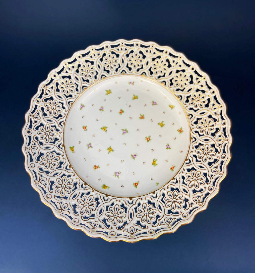 Meissen Reticulated Hand-Painted Serving Platter