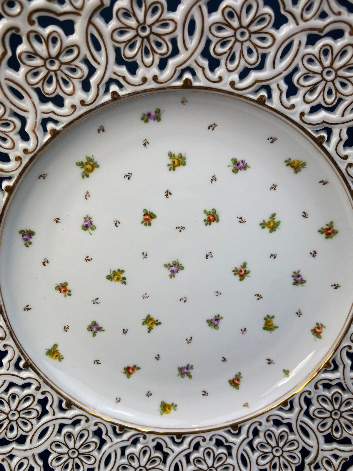 Meissen Reticulated Hand-Painted Serving Platter