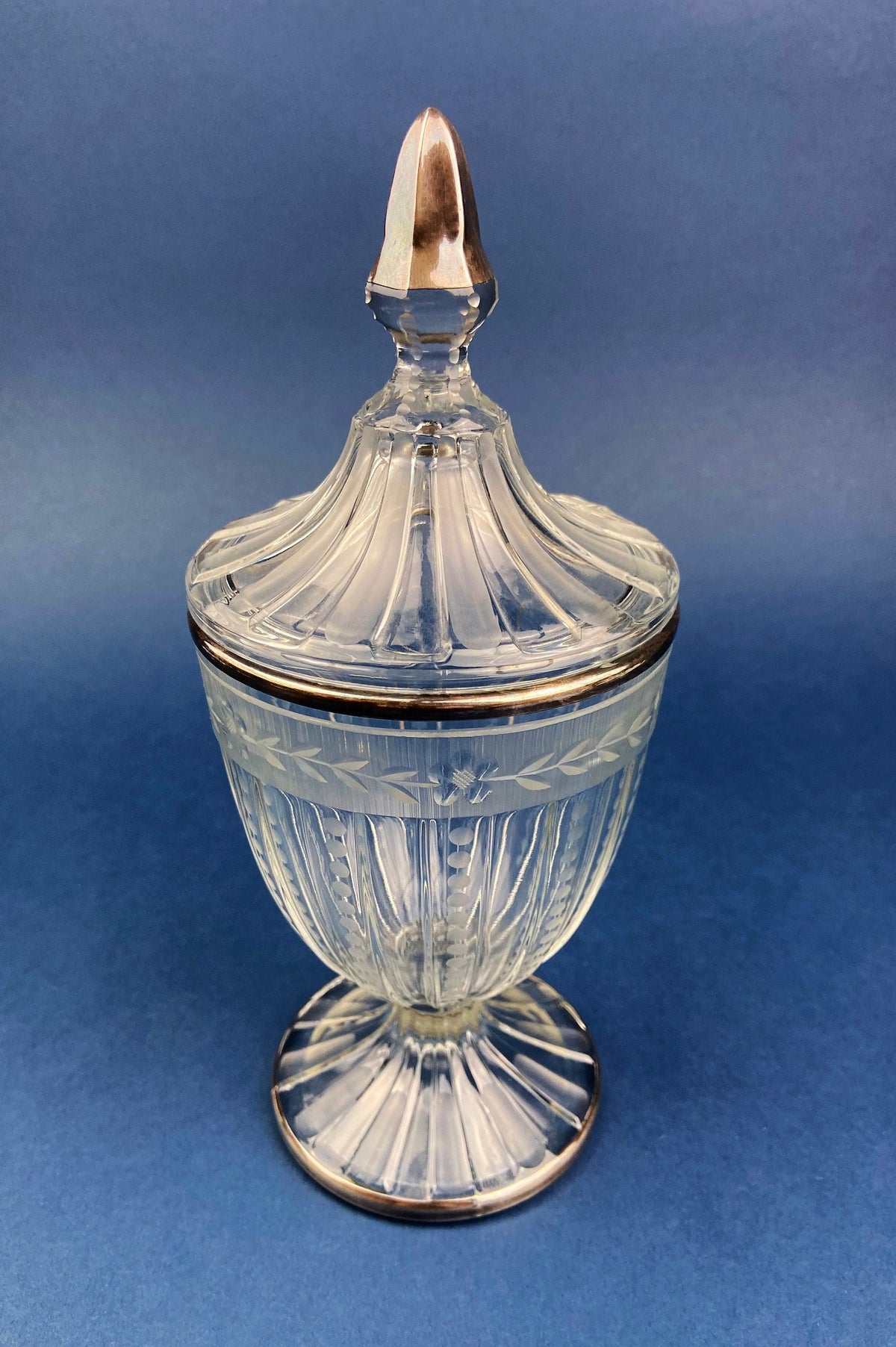 Footed Glass Apothecary Jar with Eggs & Feathers