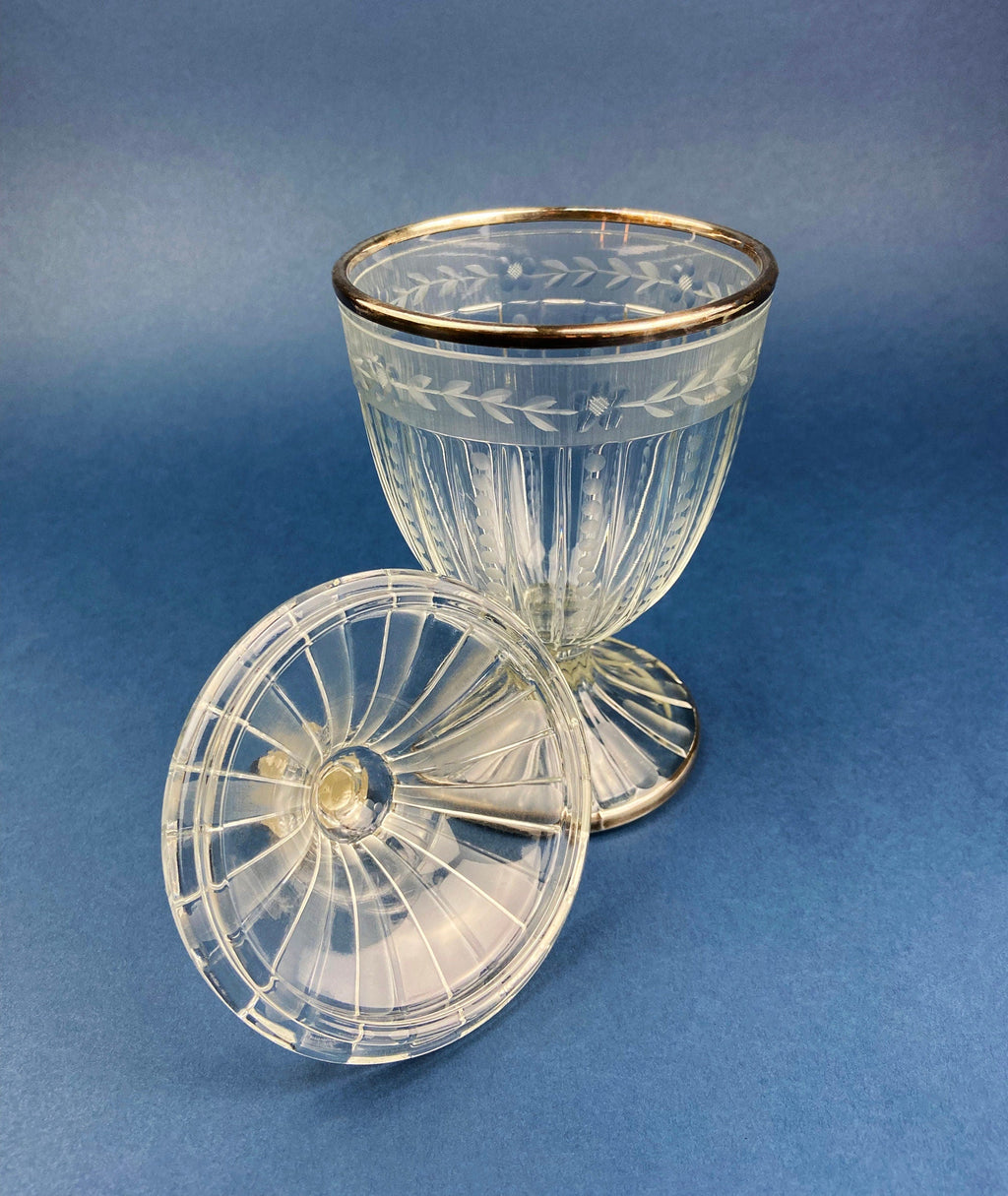 Footed Glass Apothecary Jar with Eggs & Feathers