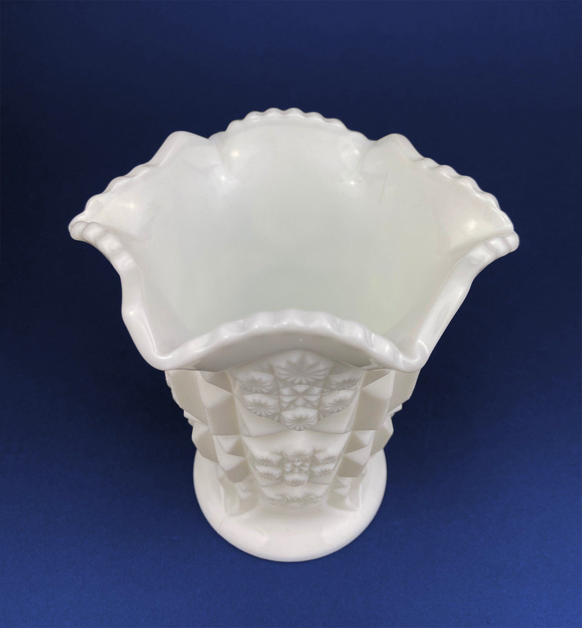Westmoreland Old Quilt Milk Glass Vase