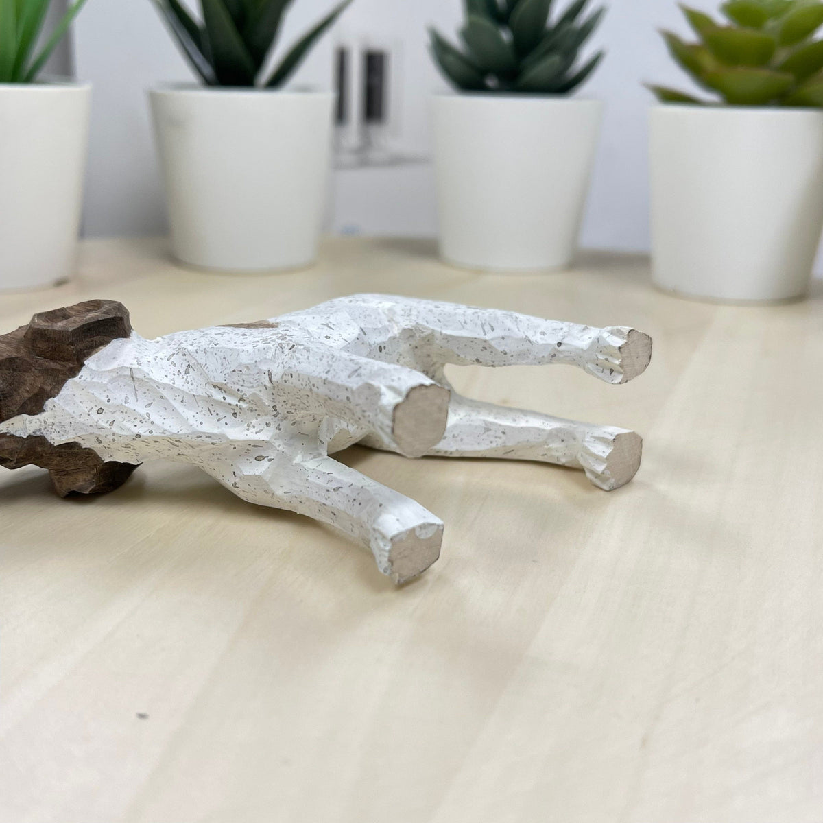 YEEYAYA Wood Dog puppy Wood sculpture handmade Home decor Wood statue Wood figurines room decor Hand Carved