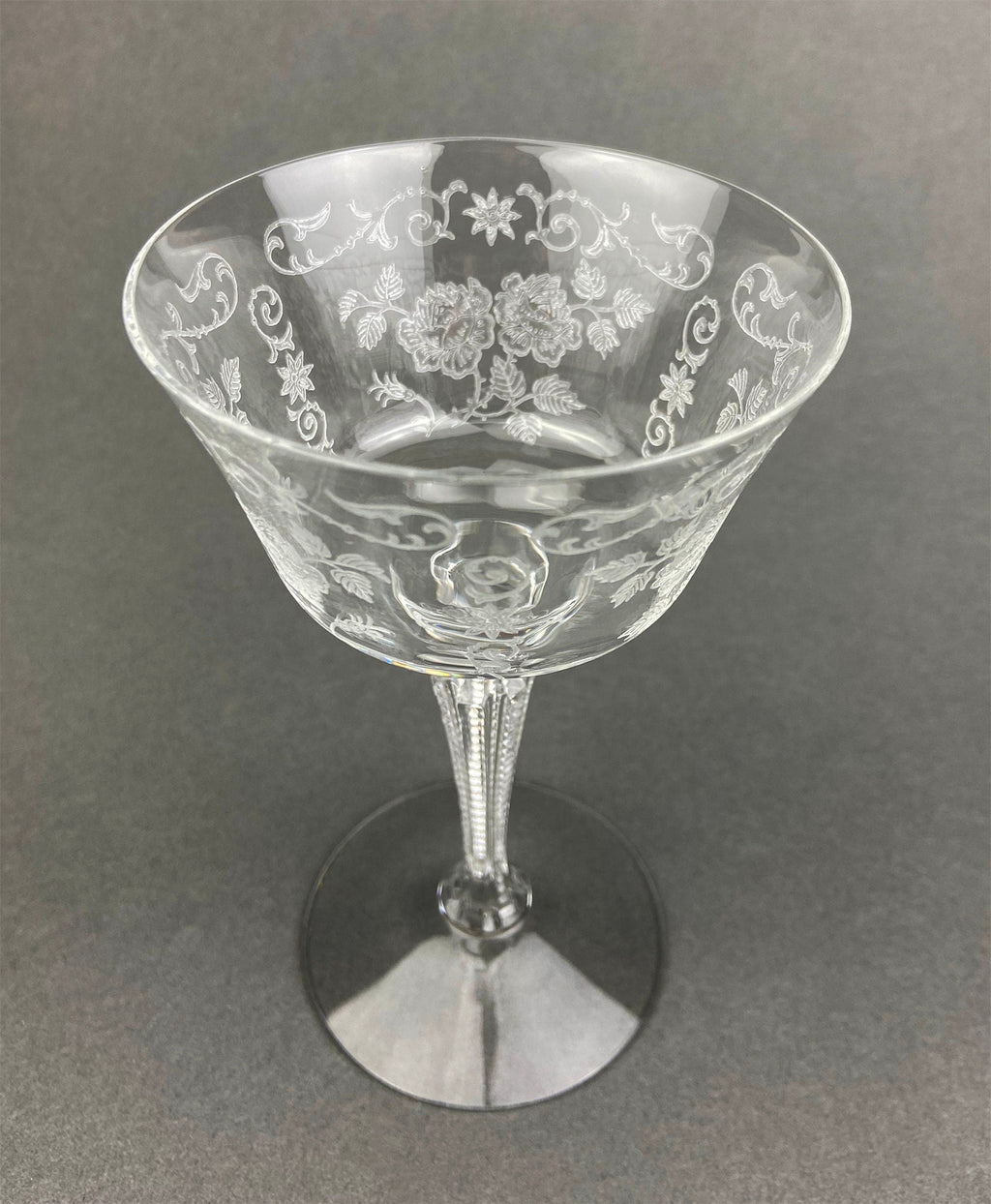 Fostoria Midnight Rose Etched Sherbet Glasses, Set of 6