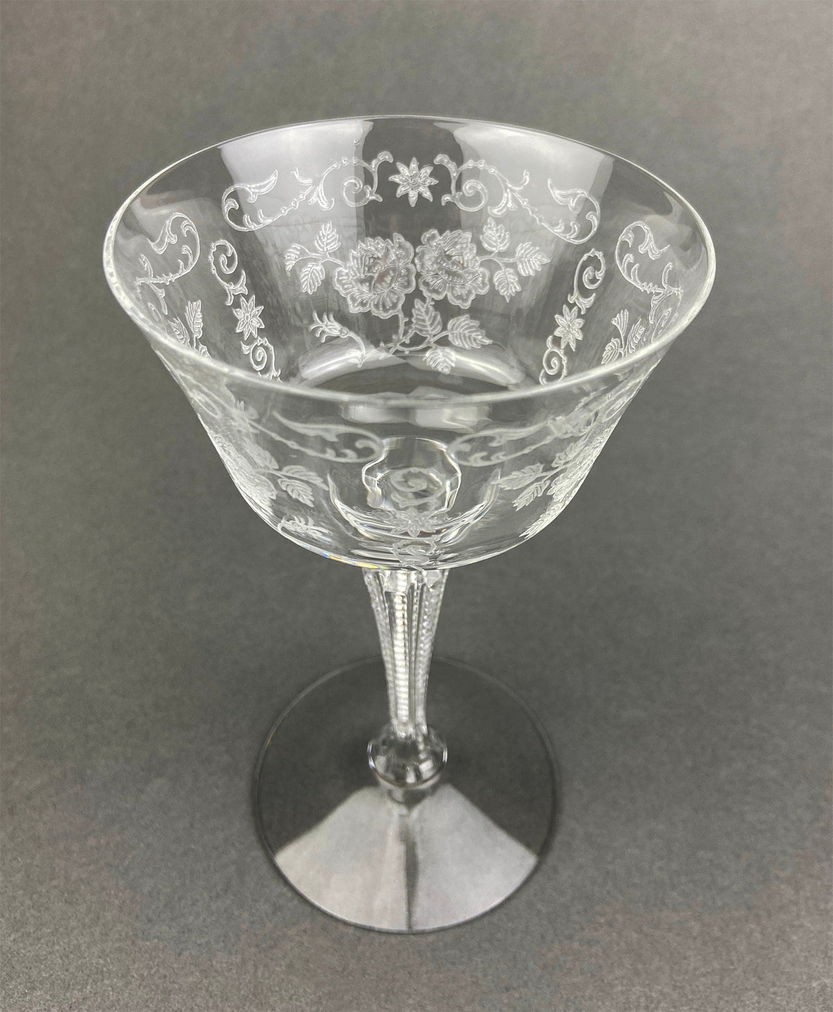 Fostoria Midnight Rose Etched Sherbet Glasses, Set of 6
