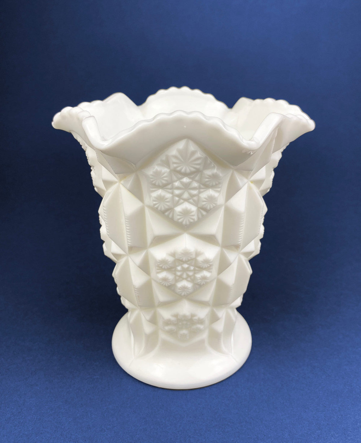 Westmoreland Old Quilt Milk Glass Vase