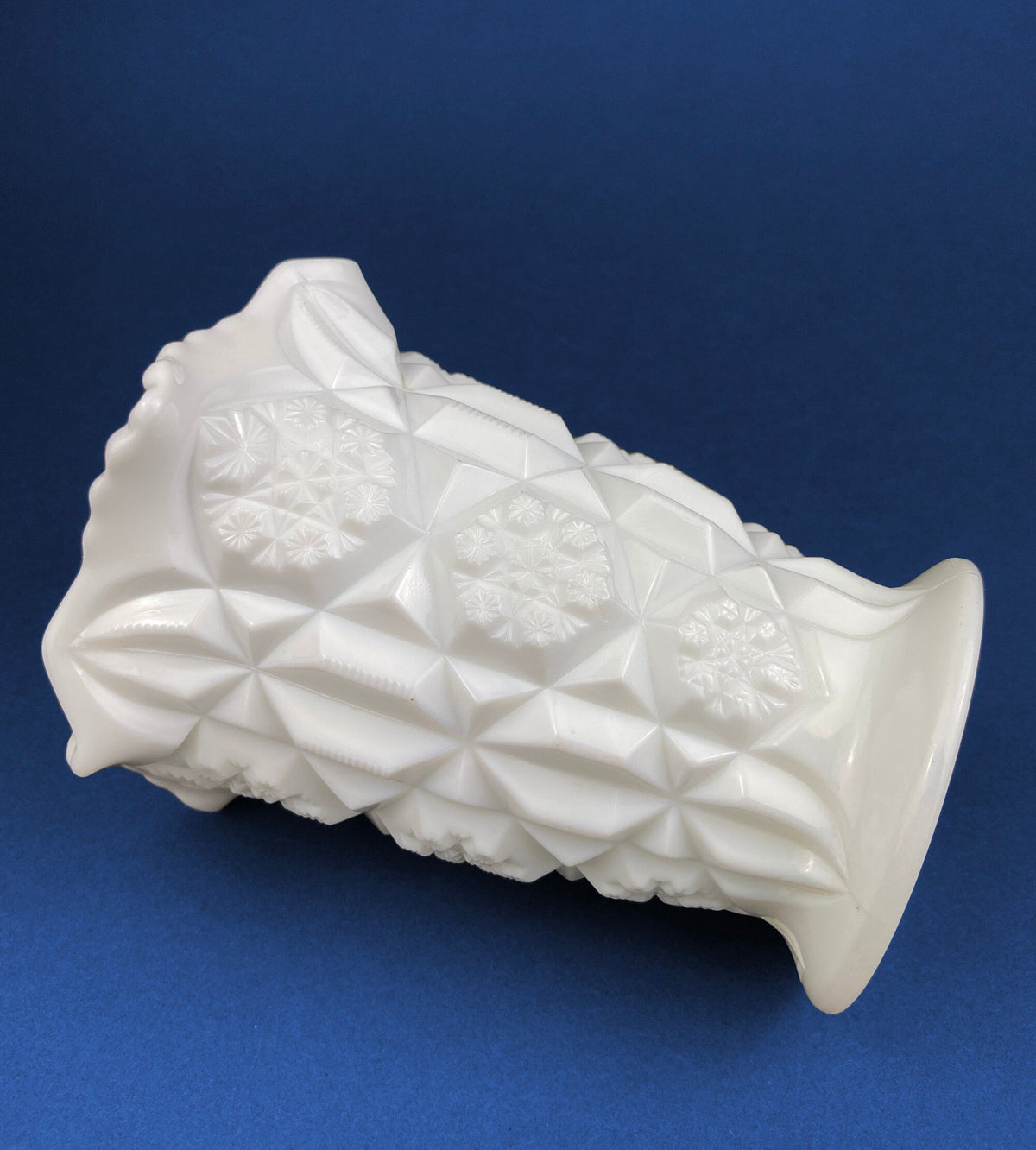 Westmoreland Old Quilt Milk Glass Vase