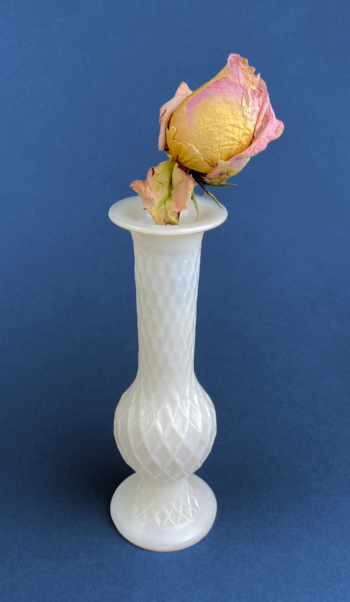 Quilted Milk Glass Vases, Set of 3