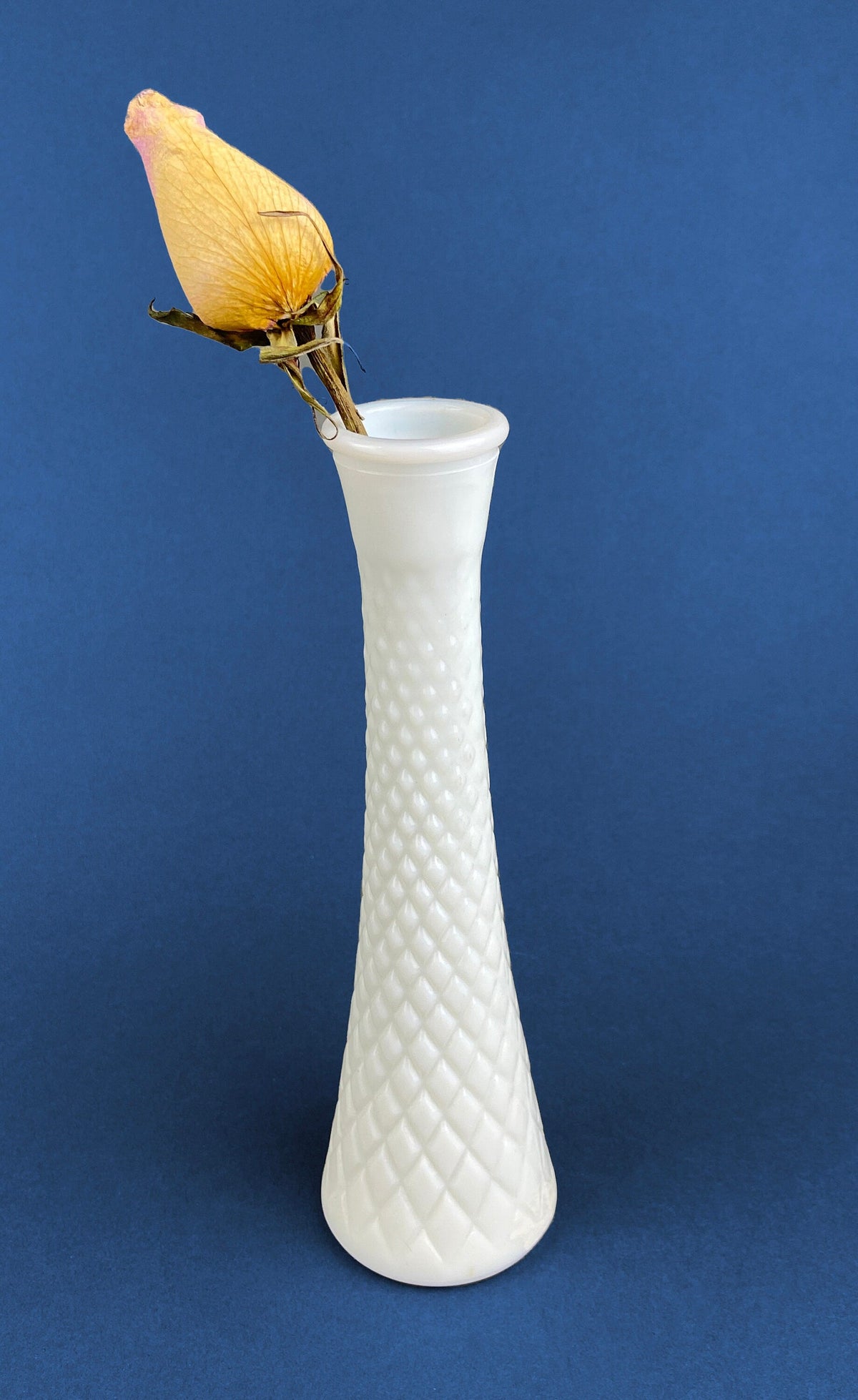Quilted Milk Glass Vases, Set of 3
