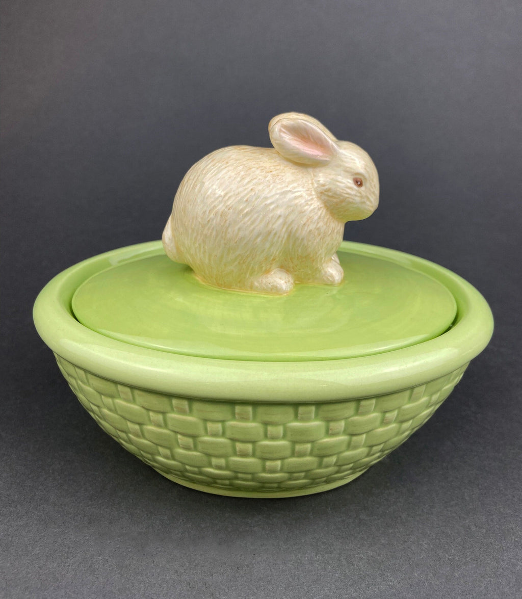 White Porcelain Bunny Figurines, Pair