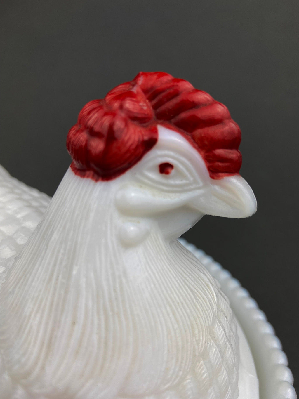 Westmoreland Milk Glass Rooster on Nest Covered Dish