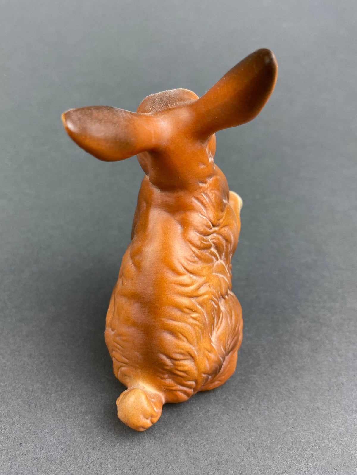 Hand-Painted Brown Porcelain Bunnies, Pair