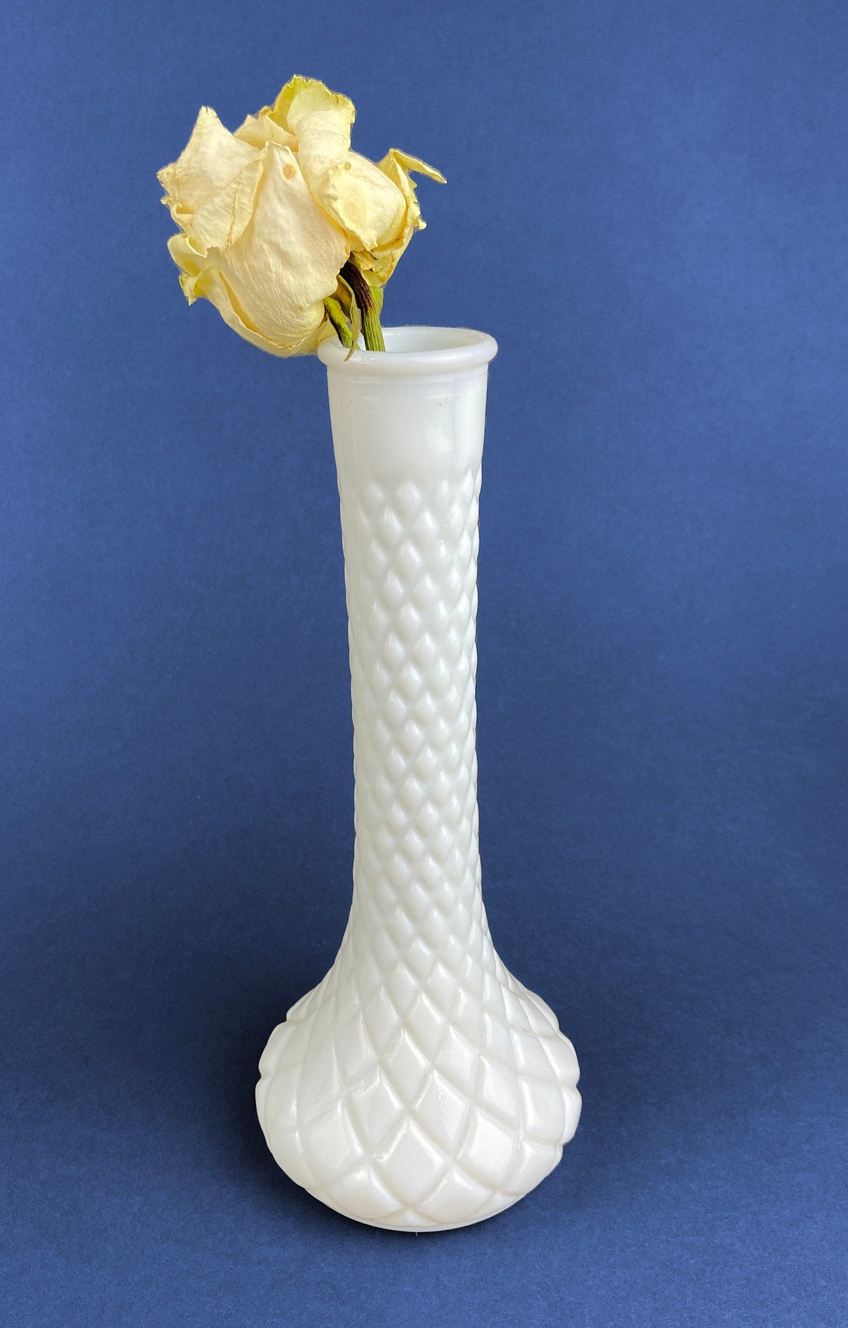 Quilted Milk Glass Vases, Set of 3