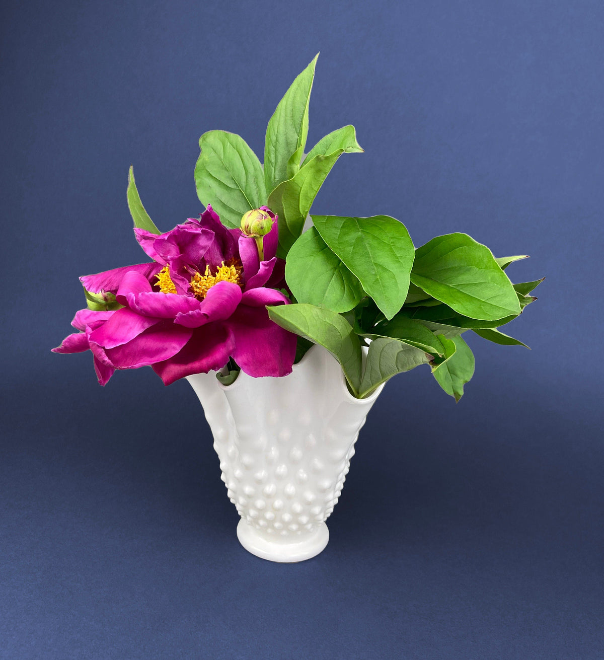 Hobnail Milk Glass Splash Vase