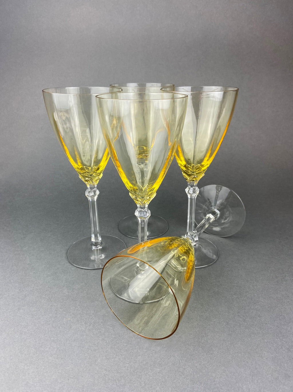 Fostoria Topaz Low Sherbet Champagne Glasses, Set of 6