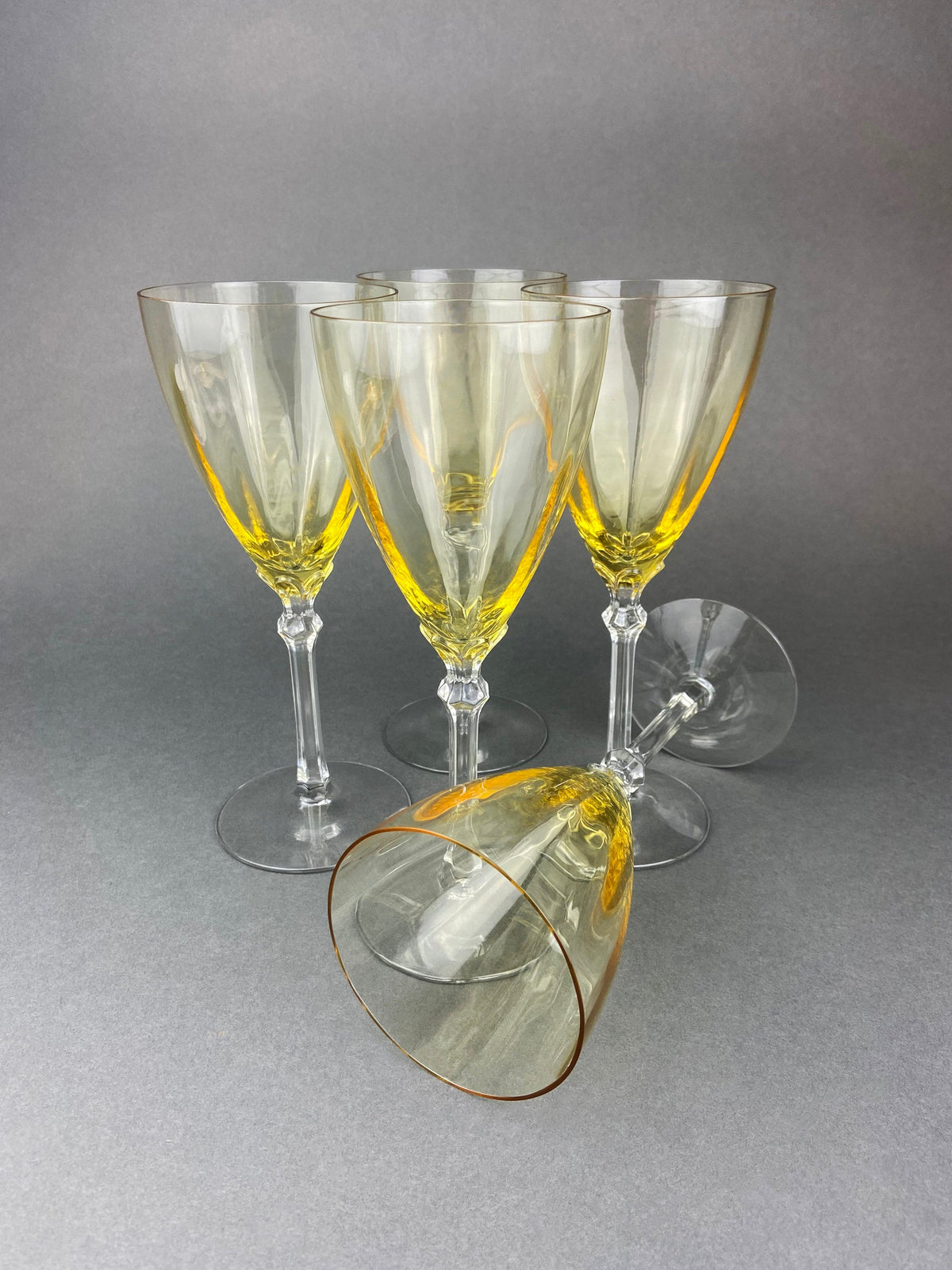 Fostoria Topaz Low Sherbet Champagne Glasses, Set of 6