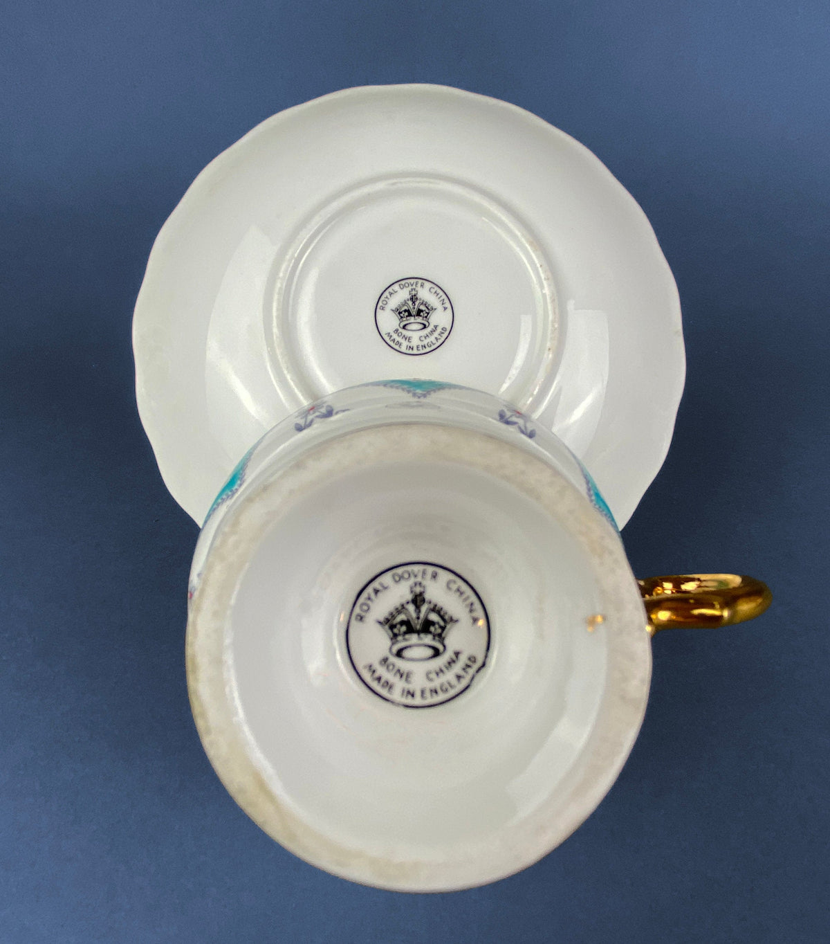 Royal Dover Floral Wreath Bone China Cup & Saucer
