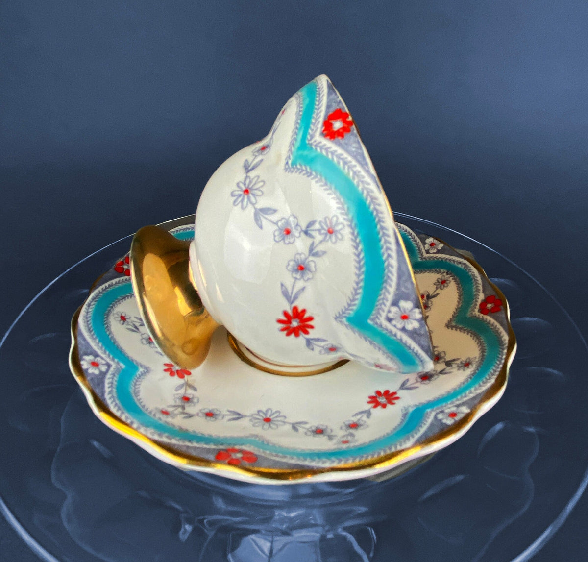 Royal Dover Floral Wreath Bone China Cup & Saucer