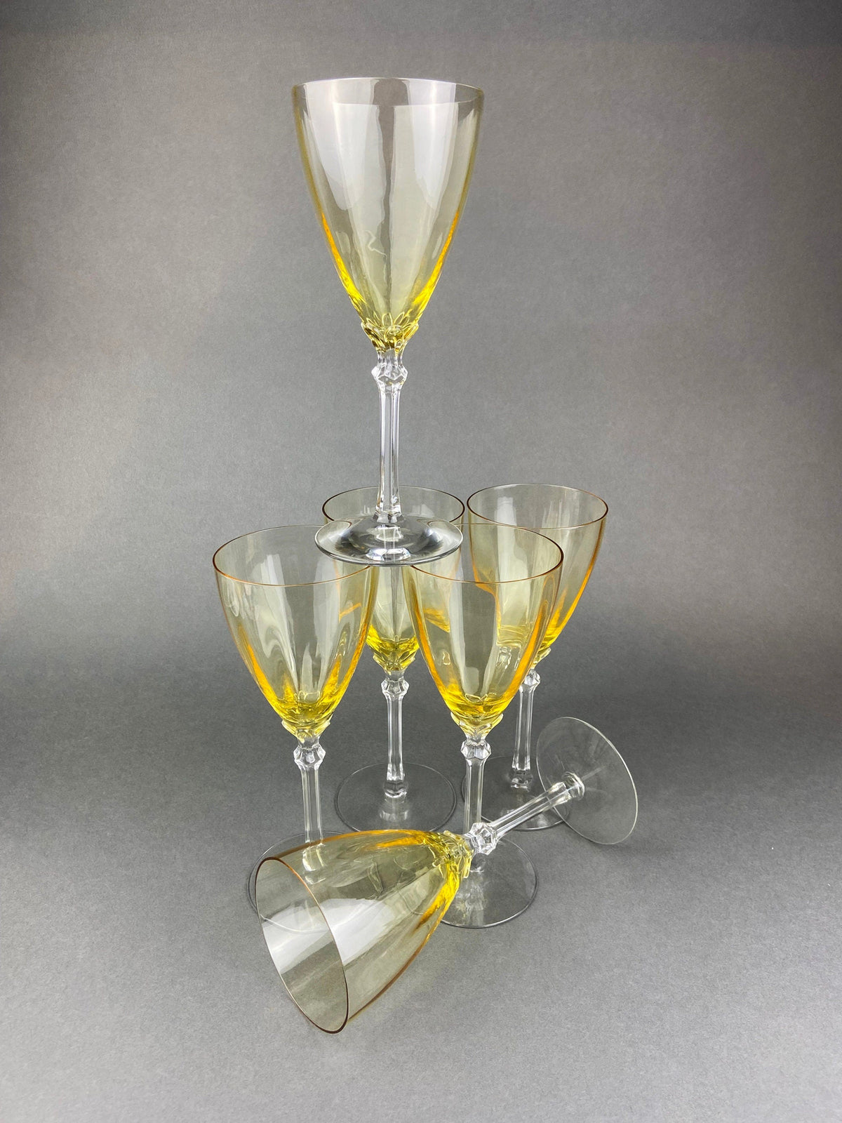 Fostoria Topaz Stem 5098 Wine Glasses, Set of 5