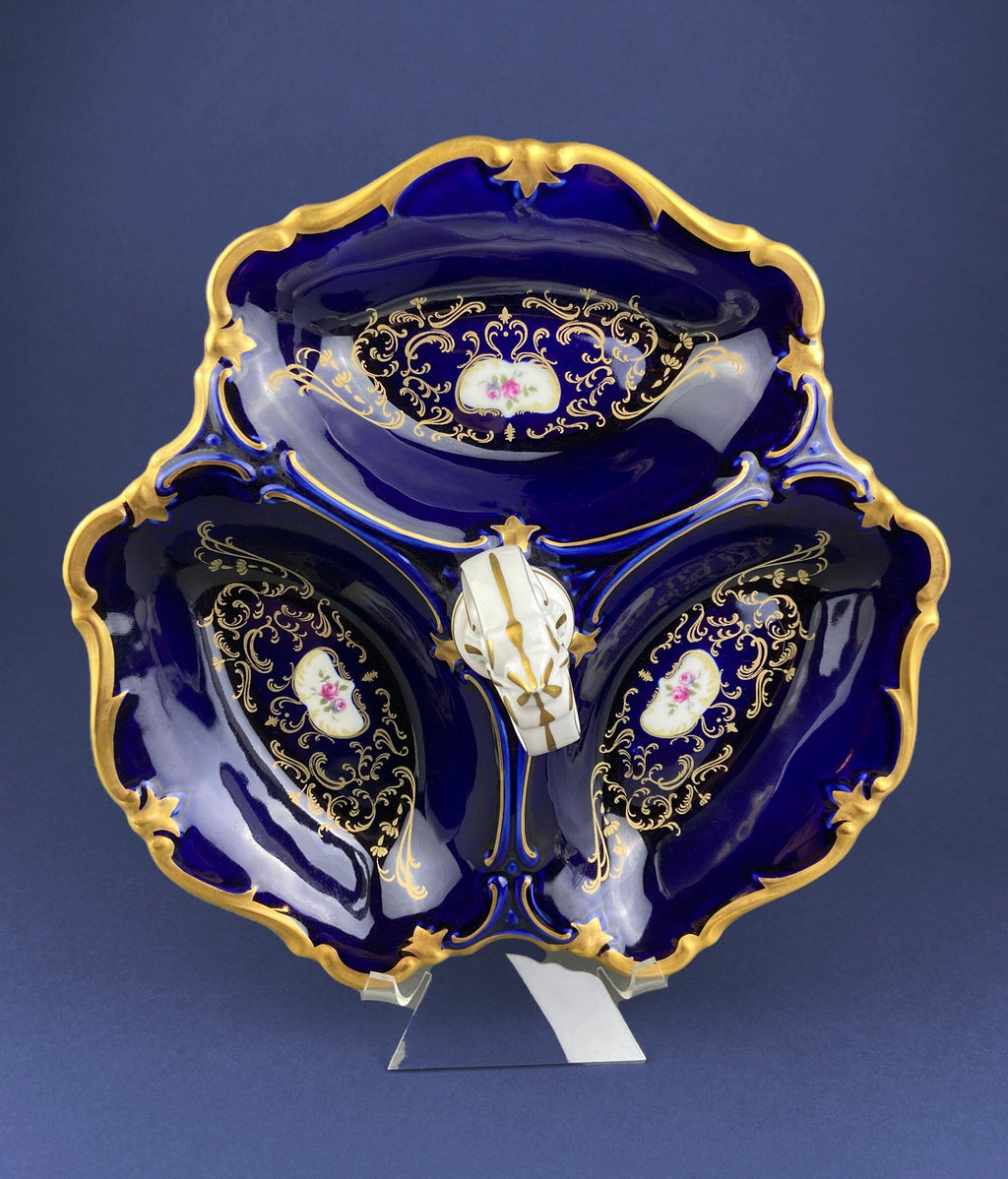 Limoges Gold Floral Divided Serving Bowl
