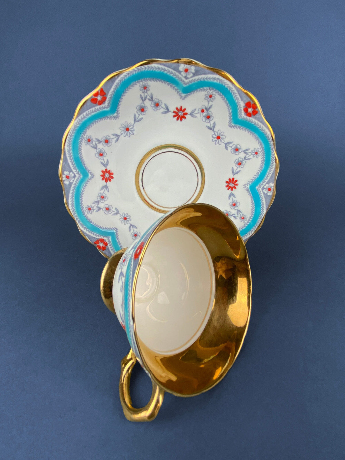 Royal Dover Floral Wreath Bone China Cup & Saucer