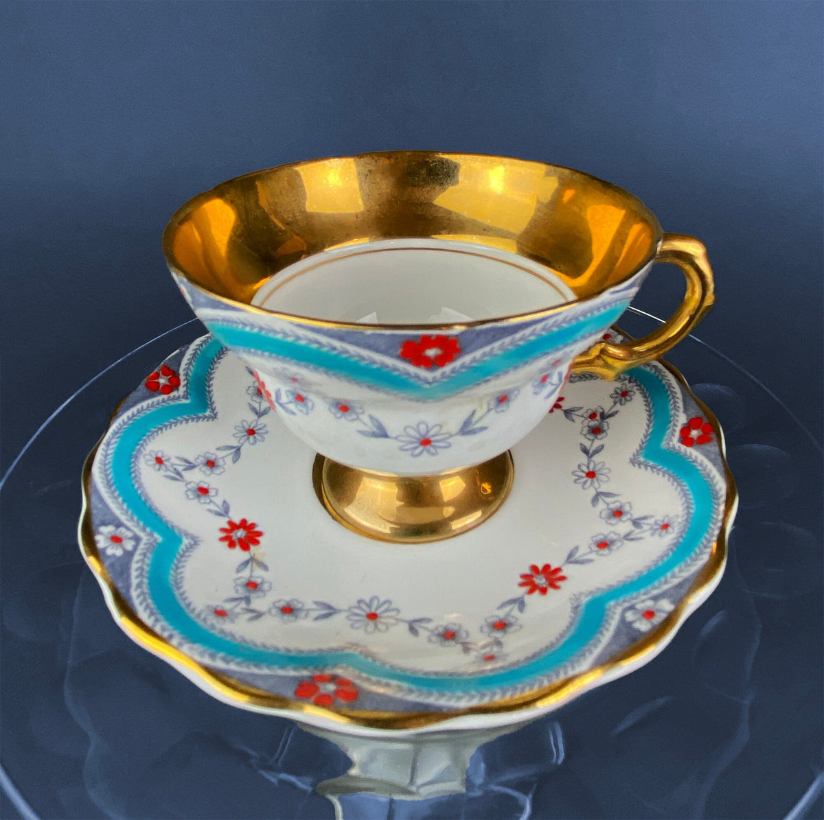 Royal Dover Floral Wreath Bone China Cup & Saucer
