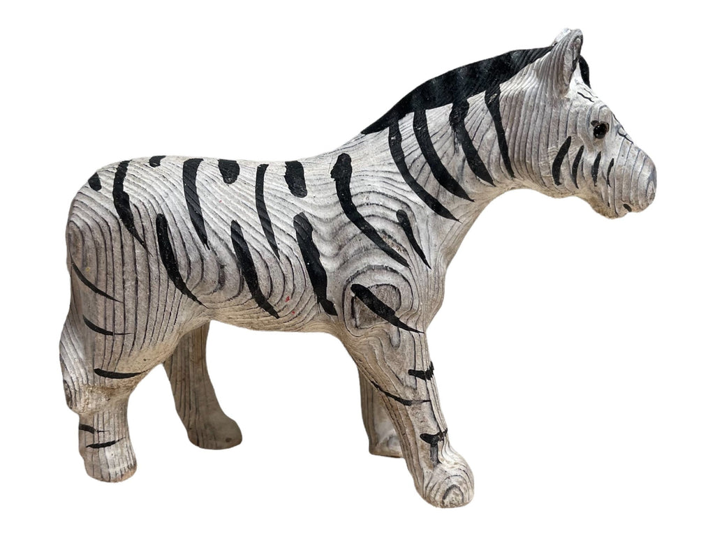 YEEYAYA Wood Zebra Wood sculpture Home decor Wood statue Wood figurines room decor Hand Carved wild animals Zoo