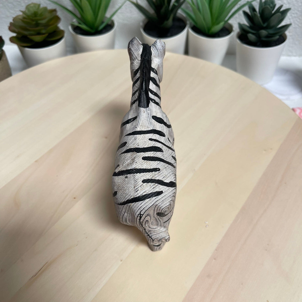 YEEYAYA Wood Zebra Wood sculpture Home decor Wood statue Wood figurines room decor Hand Carved wild animals Zoo