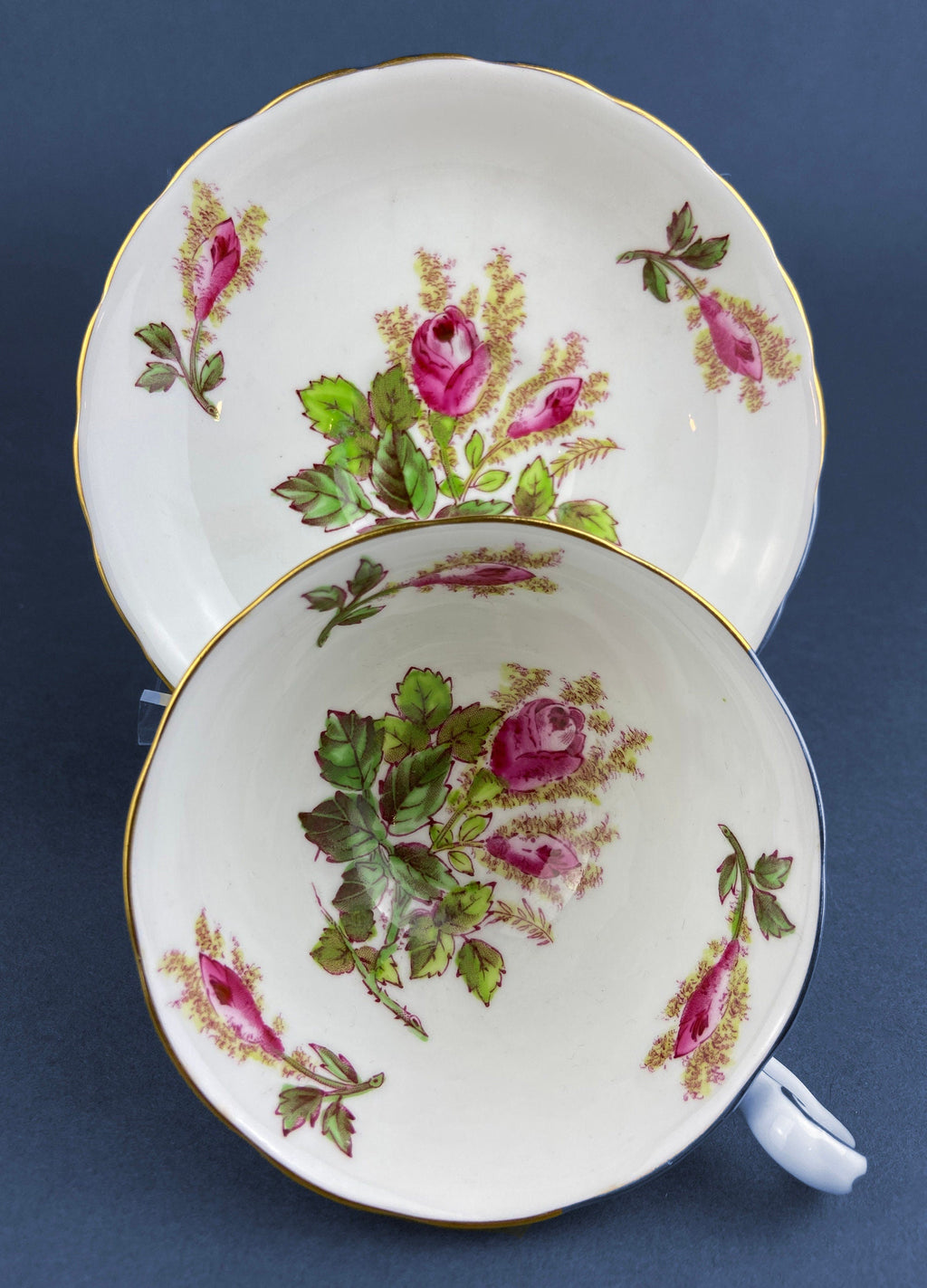Royal Chelsey Moss Rose Cup & Saucer