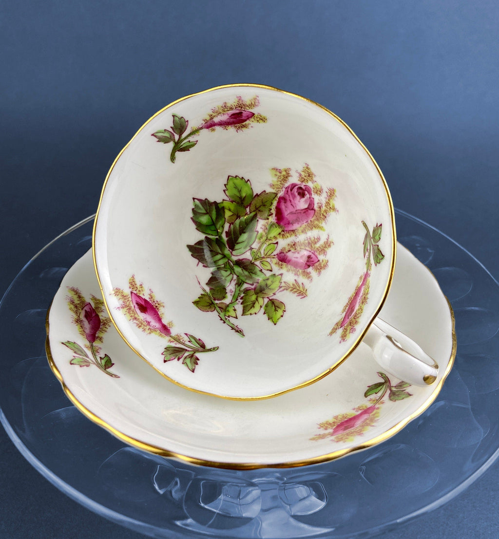 Royal Chelsey Moss Rose Cup & Saucer