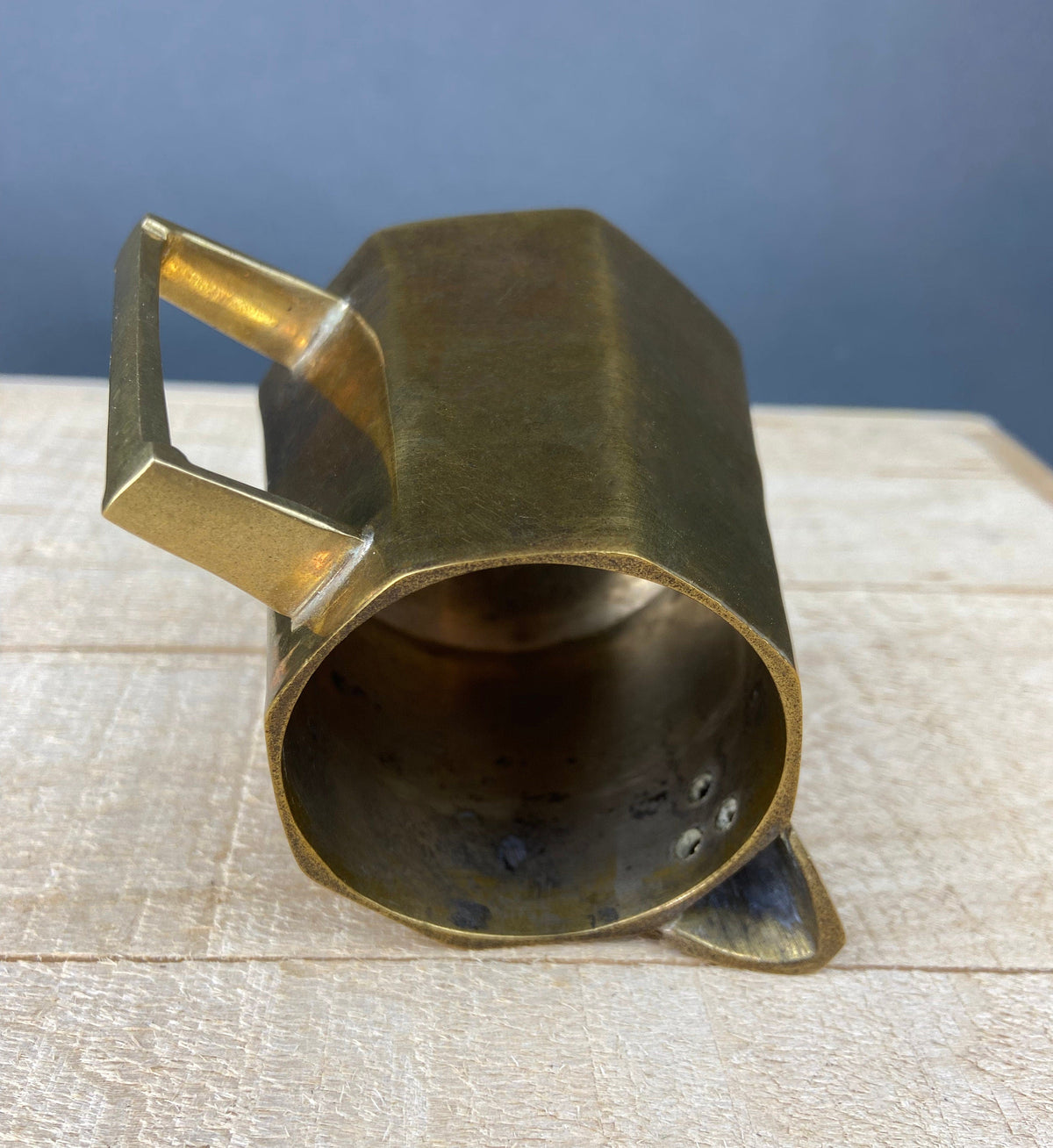 Vintage Heavy Brass Creamer & Sugar