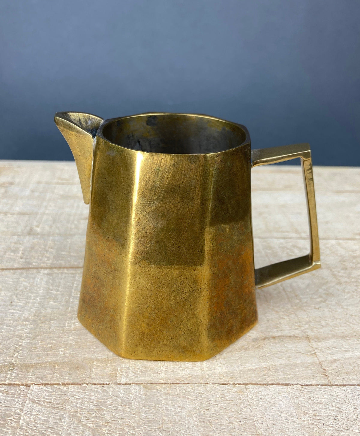 Vintage Heavy Brass Creamer & Sugar