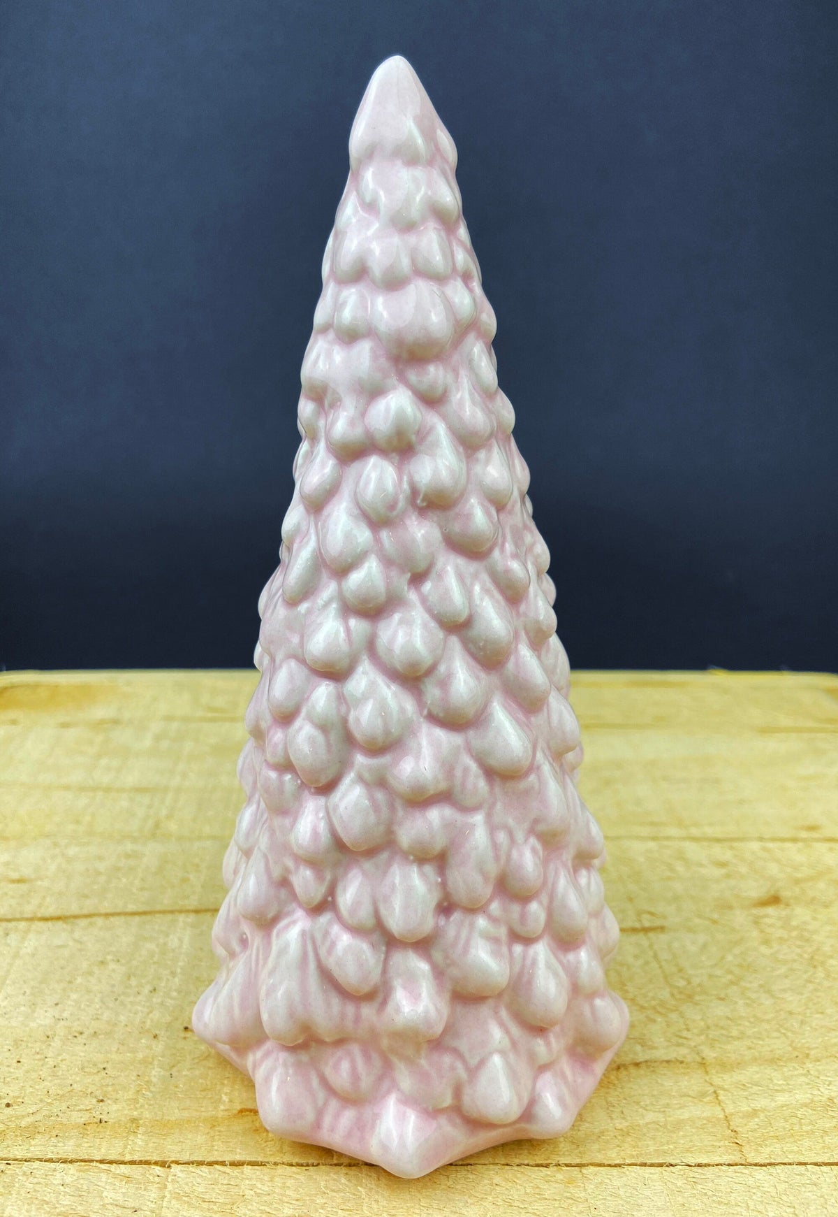 Pink Ceramic Christmas Trees, Pair