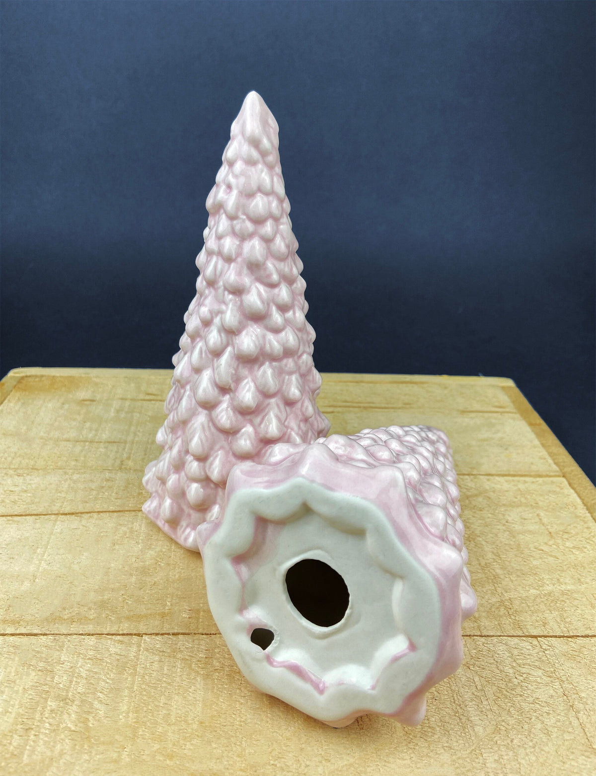 Pink Ceramic Christmas Trees, Pair