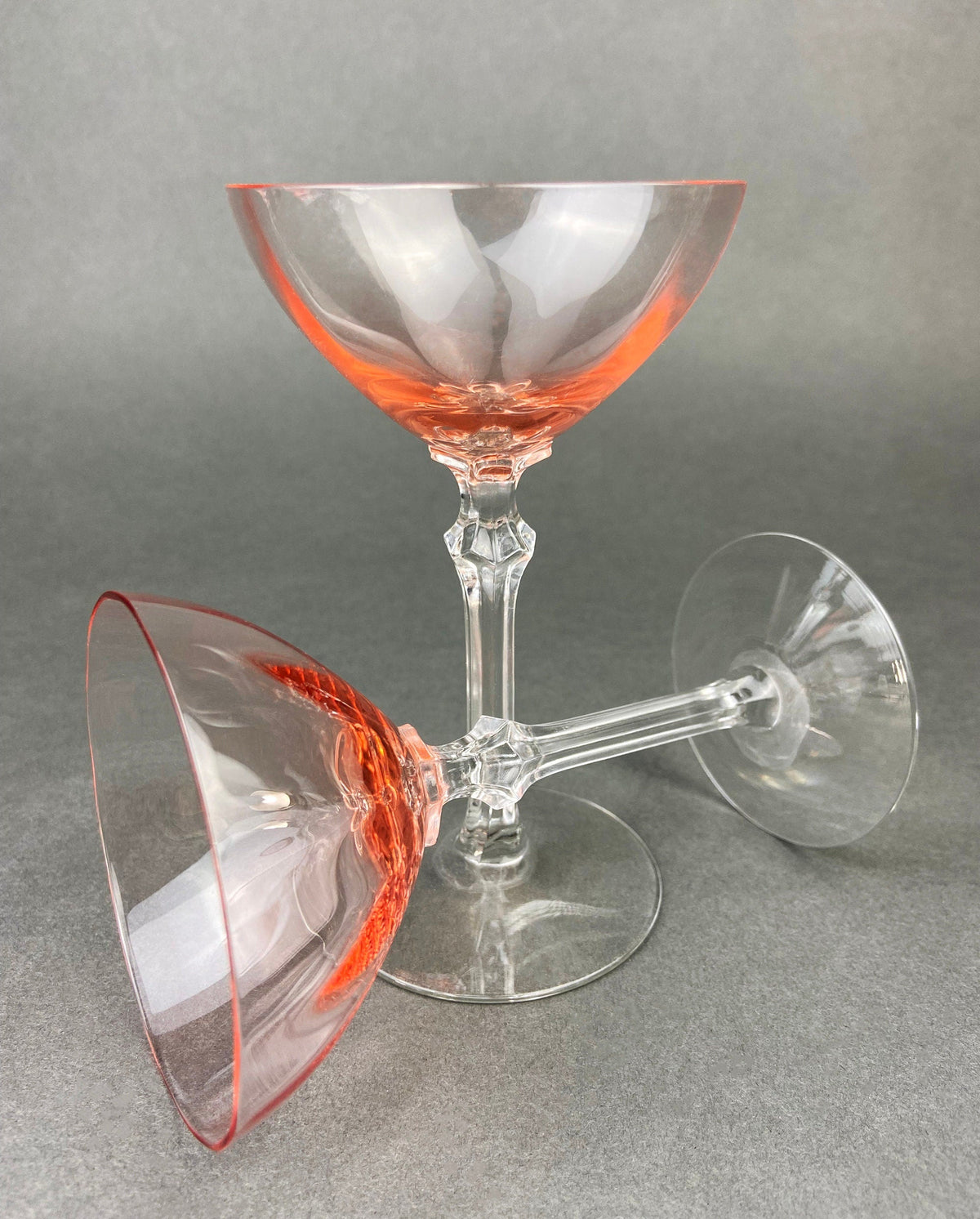 Fostoria Pink Crystal Tall Clarets, Set of 5