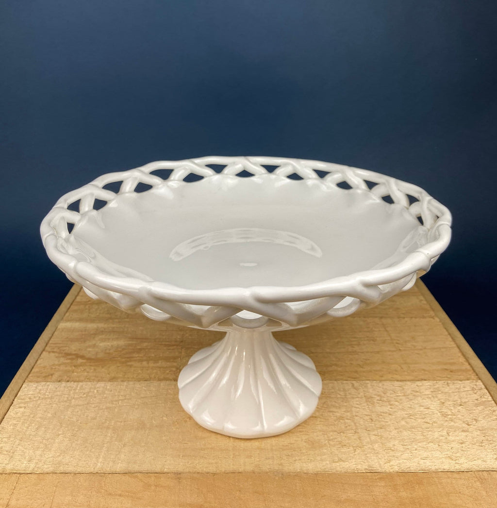 Westmoreland Doric Milk Glass Pedestal Fruit Bowl, 10"