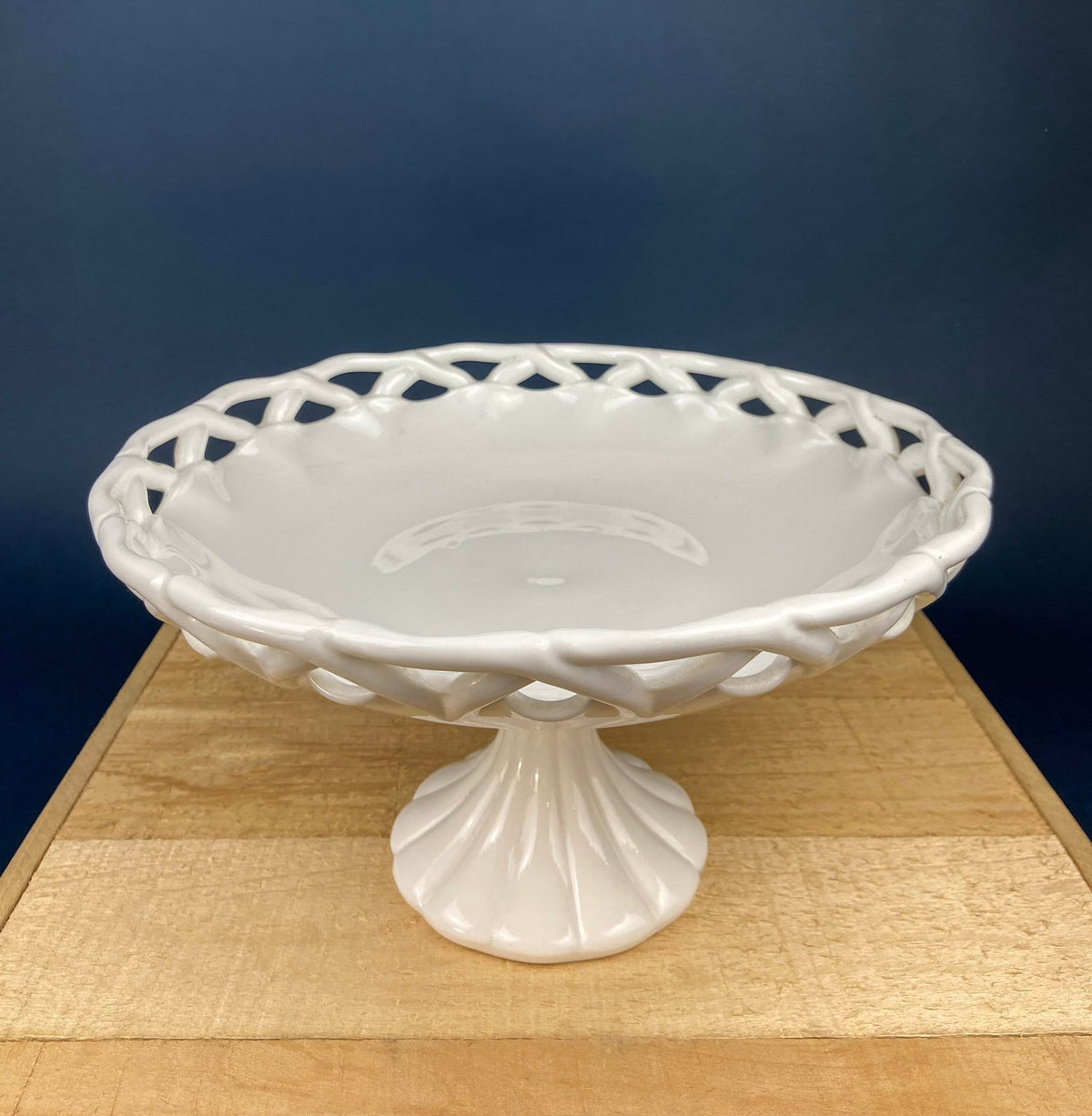 Westmoreland Doric Milk Glass Pedestal Fruit Bowl, 10"